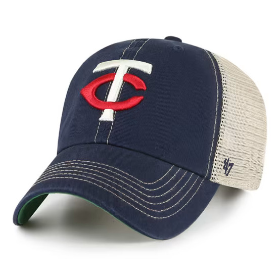 Men’s ‘47 Brand Minnesota Twins Trawler Clean Up Navy and White Adjustable Cap