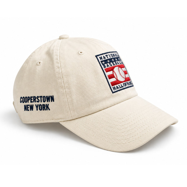 Men’s Hall of Fame Logo White Relaxed Adjustable Cap