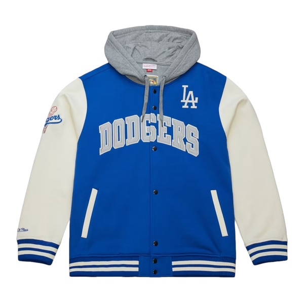 Men’s Mitchell & Ness Los Angeles Dodgers Sideline Fleece Full-Snap Hooded Jacket