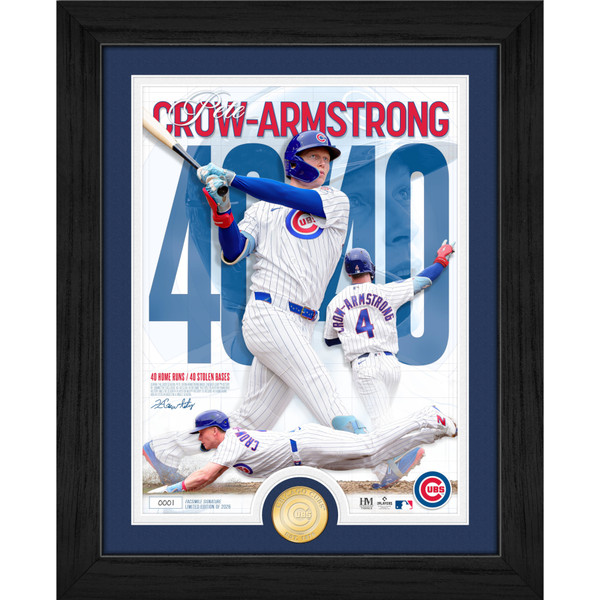 Highland Mint Pete Crow-Armstrong 2026 Joins the 40/40 Club 13 x 16 Bronze Coin Photo Mint Ltd Ed of 2,026