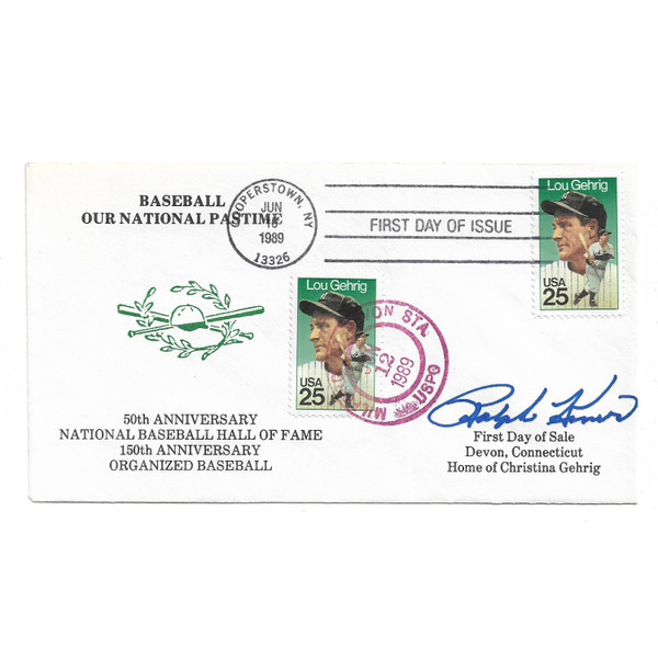 Ralph Kiner Autographed First Day Cover - 1989 Lou Gehrig (JSA)