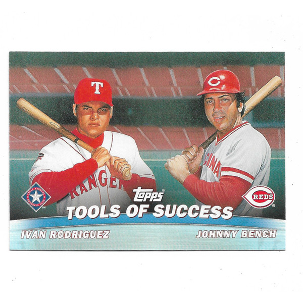 Johnny Bench and Ivan Rodriguez 2000 Topps Combos # 5