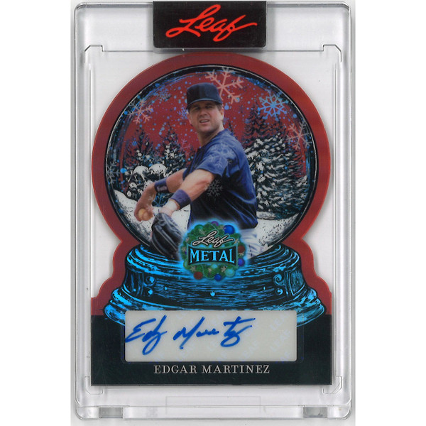 Edgar Martinez Autographed Card 2025 Leaf Metal Snowglobe Red Signatures # SG-EM1 Ltd Ed of 2