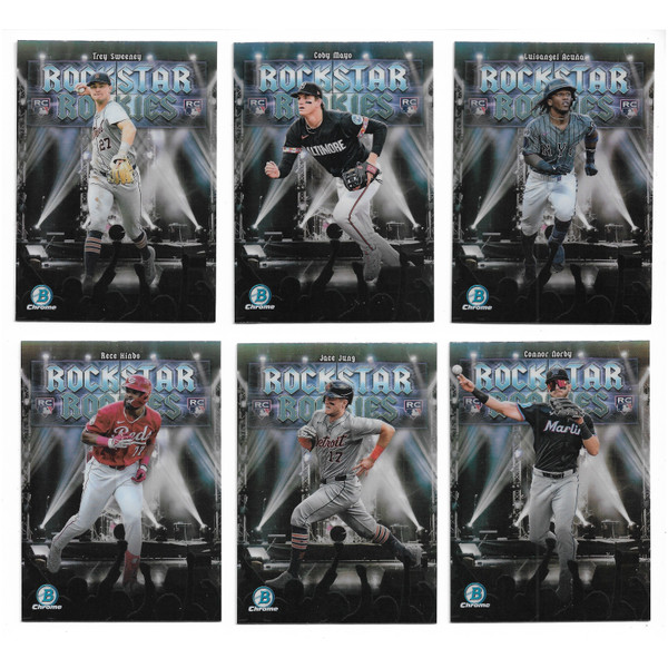 Lot of 6 Different 2025 Bowman Chrome Rockstar Rookie Cards (Lot B)