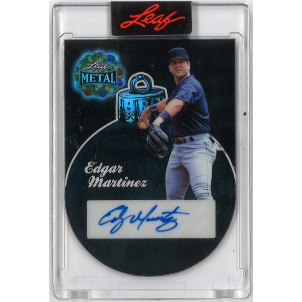 Edgar Martinez Autographed Card 2025 Leaf Metal Happy Holidays Black Ornaments # O-EM1 Ltd Ed 1 of 1
