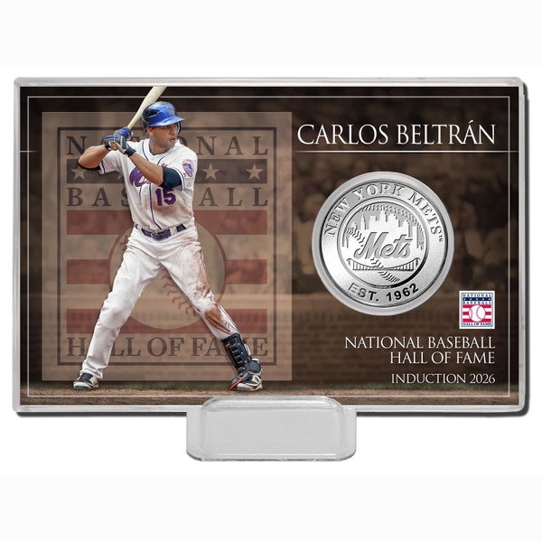 Carlos Beltrán New York Mets Hall of Fame Class of 2026 Limited Edition Silver Plated Coin Holder