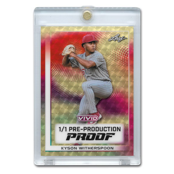 Kyson Witherspoon Boston Red Sox 2026 Leaf Vivid Pre-Production Proof Rookie Card Ltd Ed 1 of 1