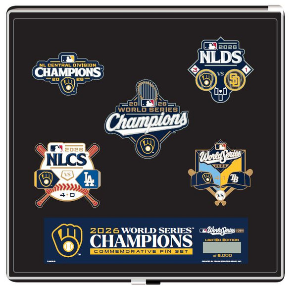 Milwaukee Brewers 2026 World Series Champions Limited Edition 5 Pin Set (Pre-Order)