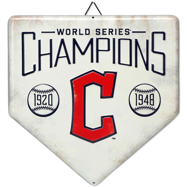 Cleveland Guardians World Series Champions Home Plate Metal Wall Art