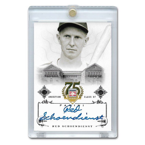 Red Schoendienst Autographed Card 2014 Panini Cooperstown HOF 75th Anniversary # 51