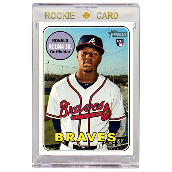 Ronald Acuna Atlanta Braves 2018 Topps Heritage # 580 Rookie Card