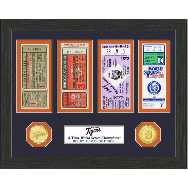Highland Mint Detroit Tigers Framed World Series Replica Ticket Collection