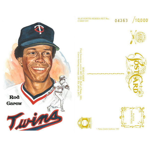 Perez-Steele Rod Carew Limited Edition Postcard