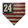 Vintage Distressed Wood 17 Inch Home Plate Flag with Custom Jersey Number