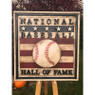 Vintage Distressed Wood 24 x 26 Baseball Hall of Fame Square Logo