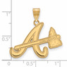 LogoArt Atlanta Braves Sterling Silver Gold Plated Logo Large Pendant