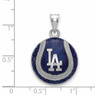 LogoArt Los Angeles Dodgers Sterling Silver Enamel Pendant