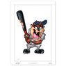 Detroit Tigers Taz on Deck Minimalist Looney Tunes Collection 14 x 20 Fine Art Print by artist S. Preston - Ltd Ed of 100