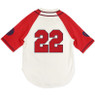 Men’s Kansas City Monarchs Buck O’Neil #22 Replica Red and Ivory Jersey