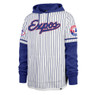 Men’s ’47 Montreal Expos Double Header Royal and Pinstripe Hooded Fleece Pullover