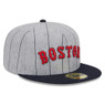 Men’s New Era Boston Red Sox Grey Heather and Dark Navy Pinstriped 59FIFTY Fitted Cap