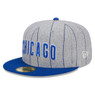 Men’s New Era Chicago Cubs Grey Heather and Royal Blue Pinstriped 59FIFTY Fitted Cap