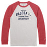 Men’s Property of Baseball Hall of Fame Red and Canvas White Raglan Long Sleeve Baseball Shirt