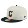 Men’s New Era Cleveland Guardians Chrome White and Navy 59FIFTY Fitted Cap