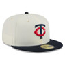 Men’s New Era Minnesota Twins Chrome White and Navy 59FIFTY Fitted Cap