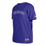 Men’s New Era Colorado Rockies Purple Pinstriped T-Shirt