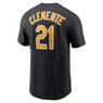 Men’s Nike Roberto Clemente Pittsburgh Pirates Cooperstown Collection Name & Number Black T-Shirt (2024)