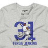 Men’s Teambrown Fergie Jenkins Baseball Hall of Fame Member Signature Gray T-Shirt