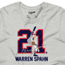 Men’s Teambrown Warren Spahn Baseball Hall of Fame Member Signature Gray T-Shirt
