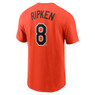 Men’s Nike Cal Ripken Jr. Cooperstown Collection Name & Number Orange T-Shirt