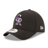 Men’s New Era Colorado Rockies Baseball Hall of Fame Logo 39THIRTY Black Flex Fit Cap