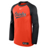 Men's Nike Baltimore Orioles Orange Authentic Collection Game Time Raglan Performance Long Sleeve T-Shirt