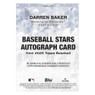 Darren Baker Autographed Card 2025 Topps Baseball Stars # BSA-DB Rookie Card