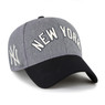 Men’s ’47 Brand New York Yankees Granite Script Dark Grey Heather and Navy Adjustable Snapback Cap