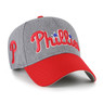 Men’s ’47 Brand Philadelphia Phillies Granite Script Dark Grey Heather and Red Adjustable Snapback Cap