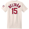 Men’s Carlos Beltrán Baseball Hall of Fame 2026 Inductee Vintage Jersey Number Heavyweight Ivory T-Shirt