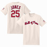 Men’s Andruw Jones Baseball Hall of Fame 2026 Inductee Vintage Jersey Number Heavyweight Ivory T-Shirt