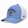 Men’s Nike Milwaukee Brewers Cooperstown Collection Light Blue and White Adjustable Mesh Snapback Cap