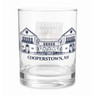 Baseball Hall of Fame Indigo Falls Etched Building 14 Ounce Rocks Glass