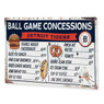 Detroit Tigers Ball Park Concessions 17 x 10 Metal Sign