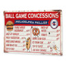 Philadelphia Phillies Ball Park Concessions 17 x 10 Metal Sign