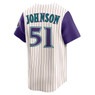 Men’s Nike Randy Johnson Arizona Diamondbacks  Cooperstown Collection Limited Full Button Front Pinstripe Replica Jersey