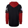 Men’s ’47 Brand Atlanta Braves Trifecta Shortstop Navy and Red Pullover With Hood