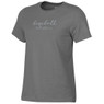 Women’s Baseball Hall of Fame Metallic Script Grey Crew T-Shirt
