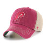 Men’s ‘47 Brand Philadelphia Phillies Trawler Clean Up Marron and White Adjustable Cap