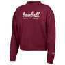 Women’s Champion Baseball Hall of Fame Mock Neck Maroon Crew Sweatshirt